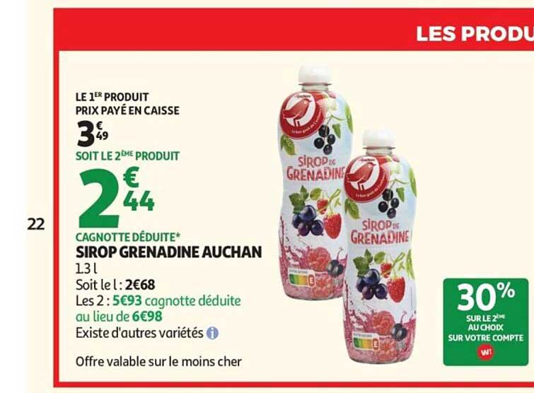 SIROP GRENADINE AUCHAN