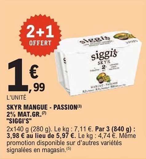 SKYR MANGUE - PASSION 2% MAT.GR. "SIGGI'S"