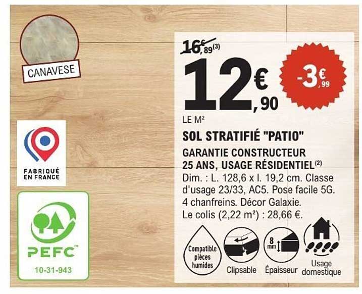 SOL STRATIFIÉ "PATIO"
