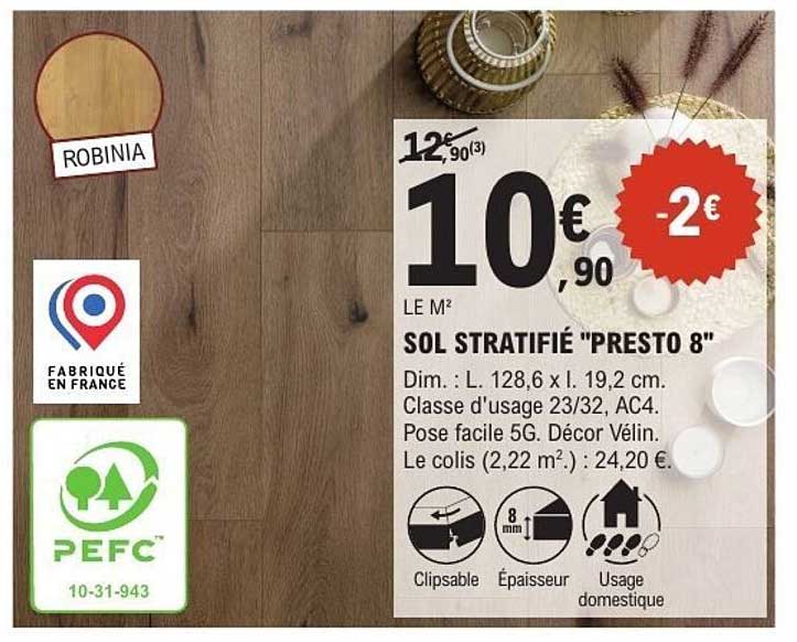 SOL STRATIFIÉ "PRESTO 8"