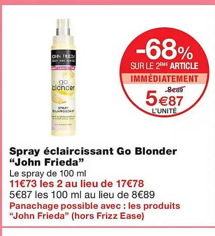 Spray éclaircissant Go Blonder "John Frieda"