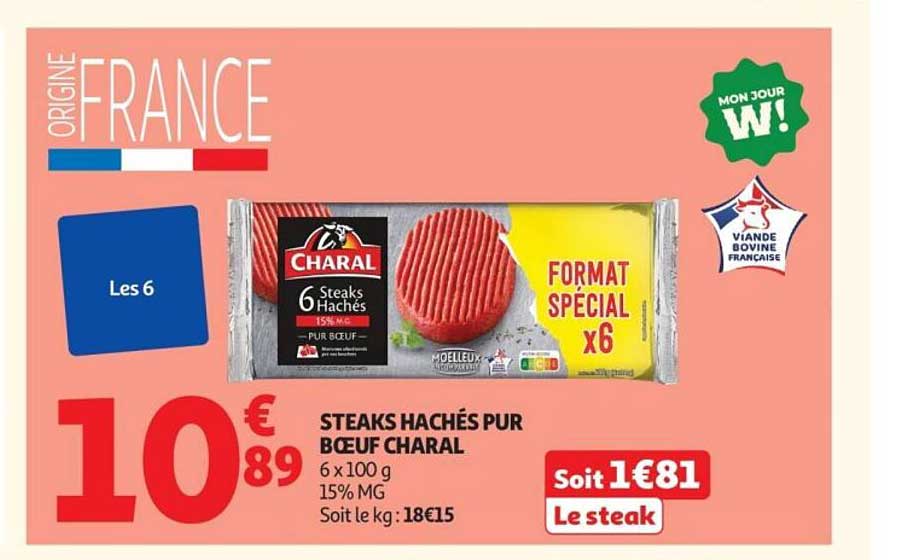 STEAKS HACHÉS PUR BŒUF CHARAL