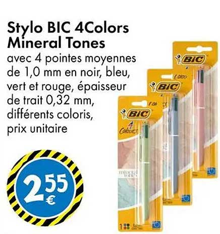 Stylo BIC 4Colors Mineral Tones