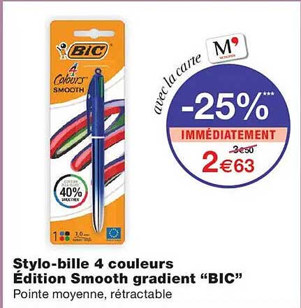 Stylo-bille 4 couleurs Édition Smooth gradient “BIC”