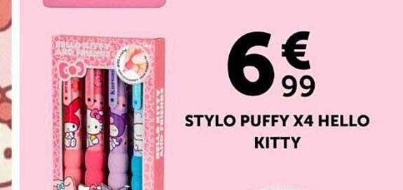 STYLO PUFFY X4 HELLO KITTY