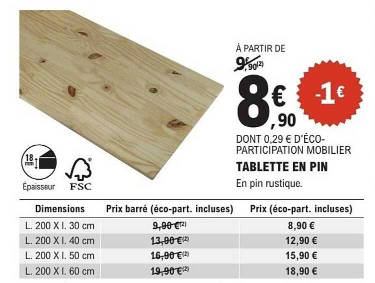 TABLETTE EN PIN