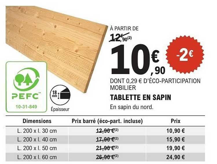 TABLETTE EN SAPIN