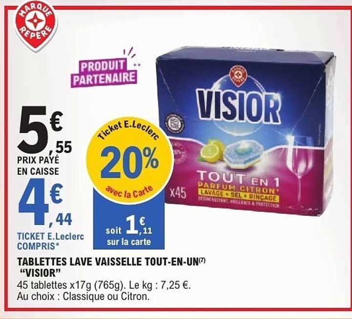 TABLETTES LAVE VAISSELLE TOUT-EN-UN “VISIOR”
