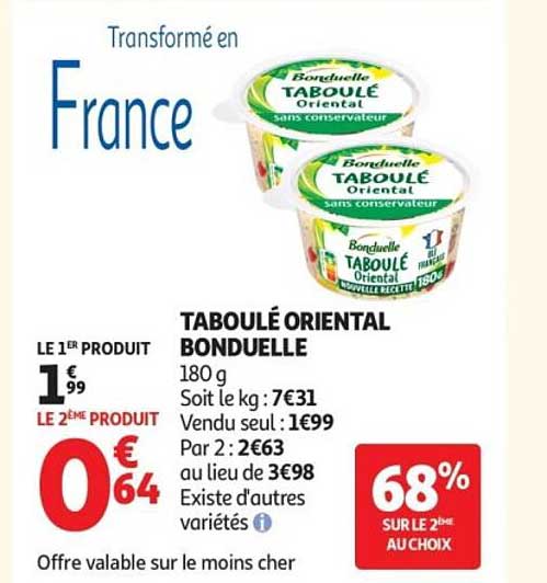 TABOULÉ ORIENTAL BONDUELLE