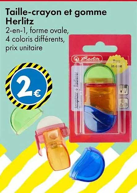 Taille-crayon et gomme Herlitz