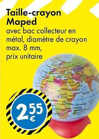 Taille-crayon Maped avec bac collecteur en métal, diamètre de crayon max. 8 mm, prix unitaire