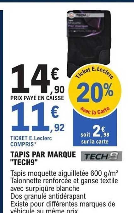 TAPIS PAR MARQUE "TECH9"