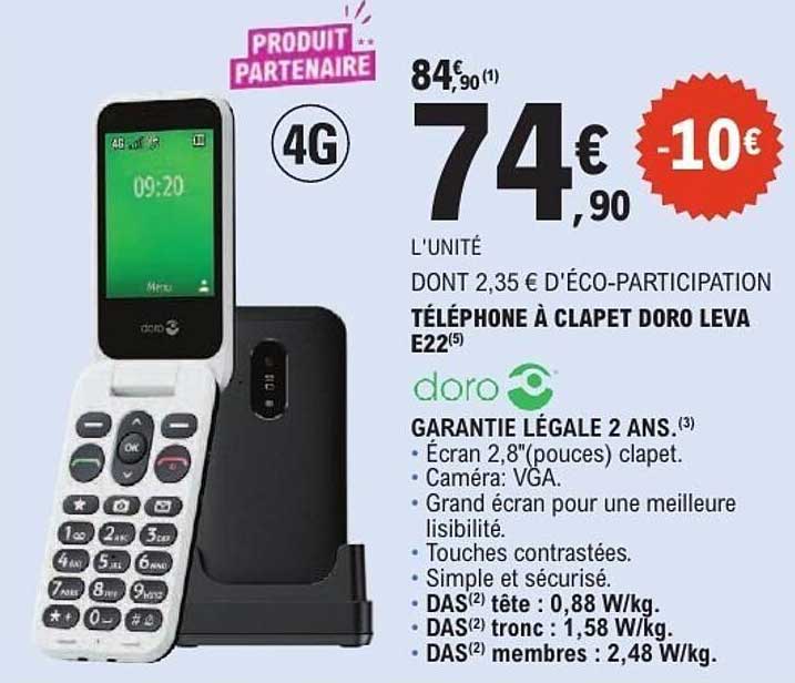 TÉLÉPHONE À CLAPET DORO LEVA E22