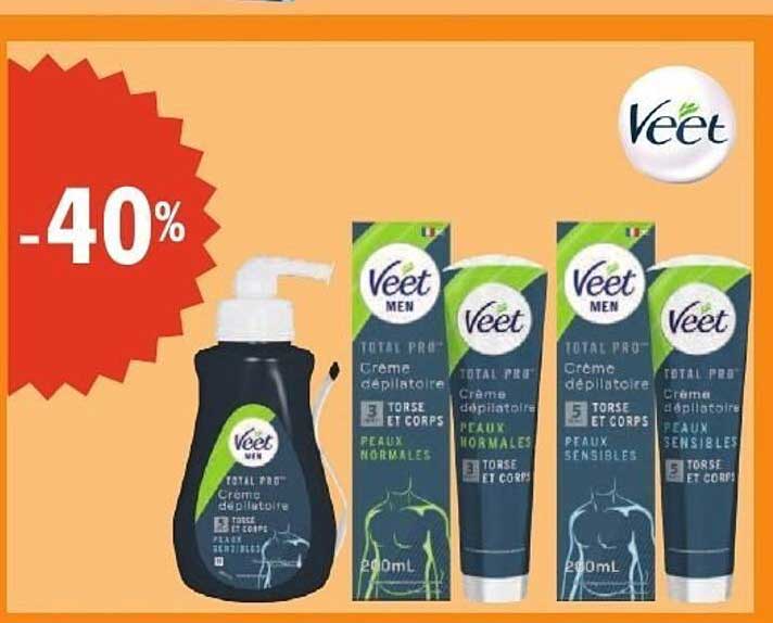 Veet MEN TOTAL PRO Crème dépilatoire