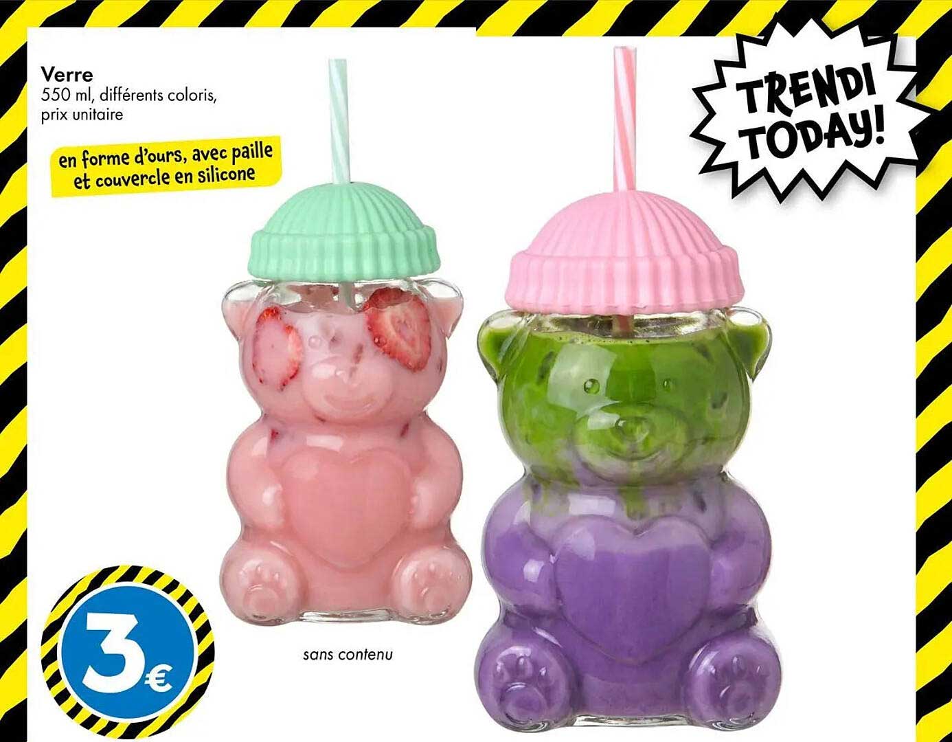 Verre 550 ml, différents coloris, prix unitaire