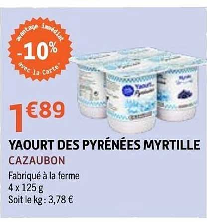 YAOURT DES PYRÉNÉES MYRTILLE
