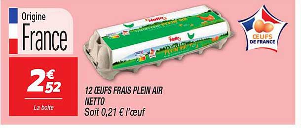 12 œufs frais plein air Netto