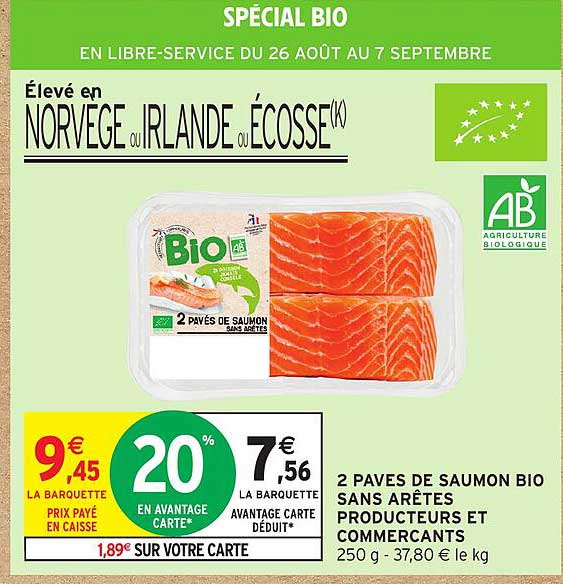 2 PAVÉS DE SAUMON BIO SANS ARÊTES