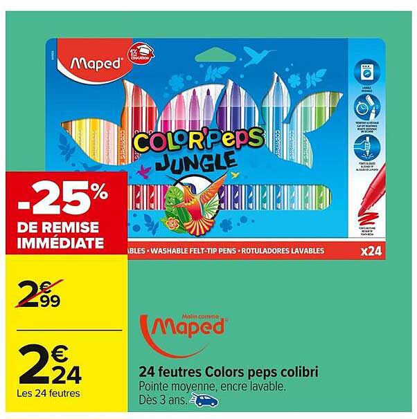 24 feutres Colors peps colibri