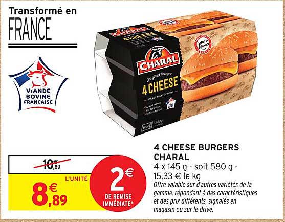 4 CHEESE BURGERS CHARAL