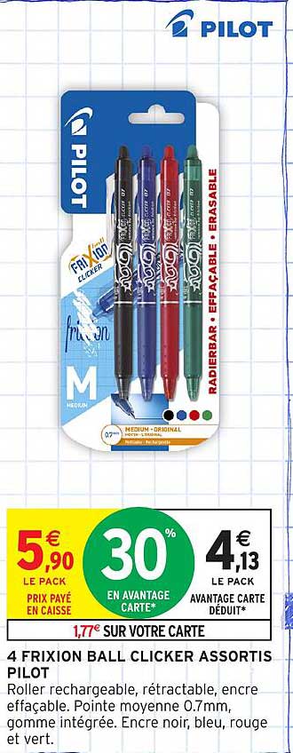 4 FRIXION BALL CLICKER ASSORTIS PILOT