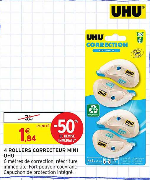 4 ROLLERS CORRECTEUR MINI UHU