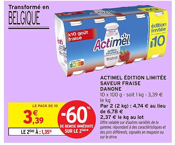 ACTIMEL ÉDITION LIMITÉE SAVEUR FRAISE DANONE
