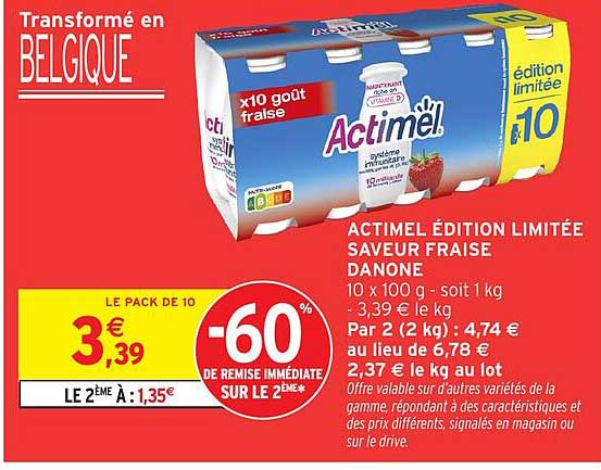 ACTIMEL ÉDITION LIMITÉE SAVEUR FRAISE DANONE