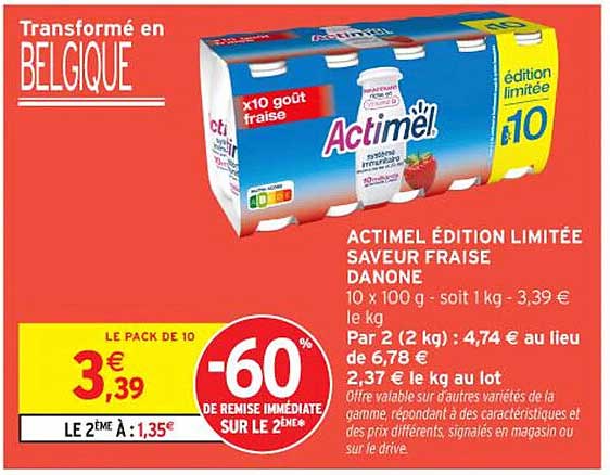 ACTIMEL ÉDITION LIMITÉE SAVEUR FRAISE DANONE