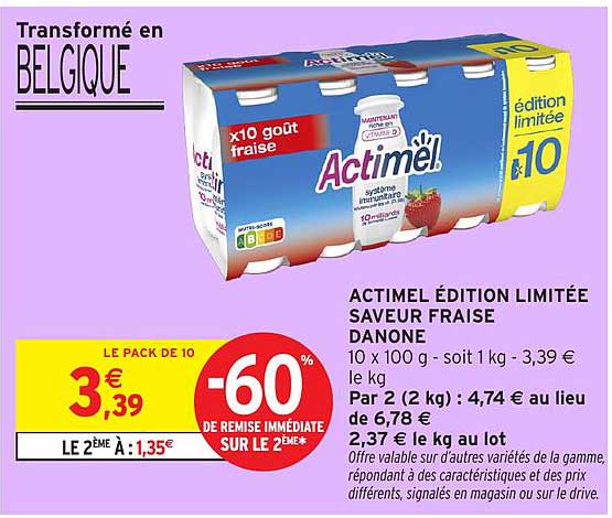 ACTIMEL ÉDITION LIMITÉE SAVEUR FRAISE DANONE