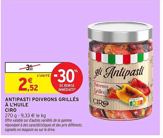 ANTIPASTI POIVRONS GRILLÉS À L'HUILE CIRO