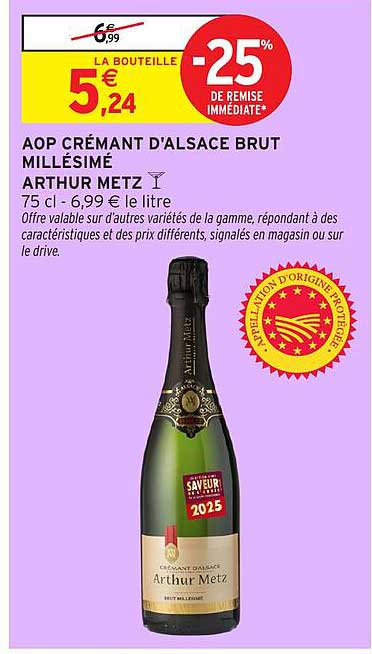 AOP CRÉMANT D'ALSACE BRUT MILLÉSIMÉ ARTHUR METZ