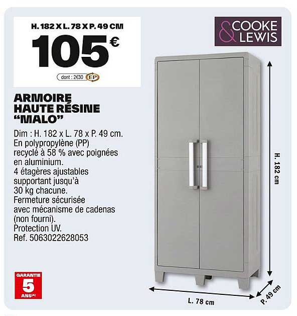 ARMOIRE HAUTE RÉSINE "MALO"
