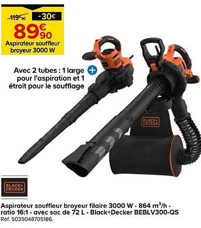 Aspirateur souffleur broyeur 3000 W