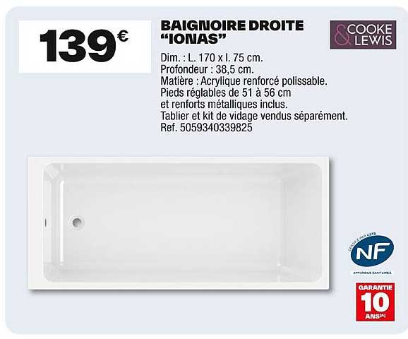 BAIGNOIRE DROITE "IONAS"