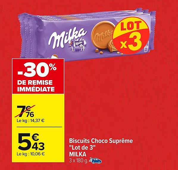 Biscuits Choco Suprême "Lot de 3" MILKA