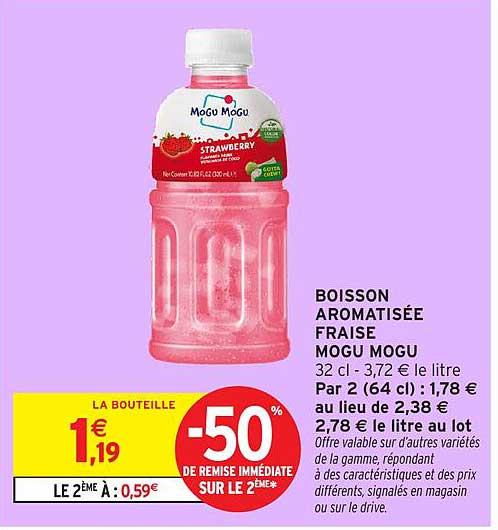 BOISSON AROMATISÉE FRAISE MOGU MOGU