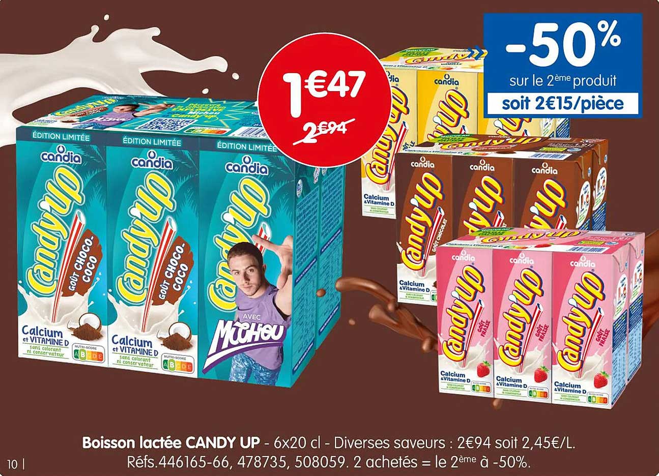 Boisson lactée CANDY UP - 6x20 cl - Diverses saveurs