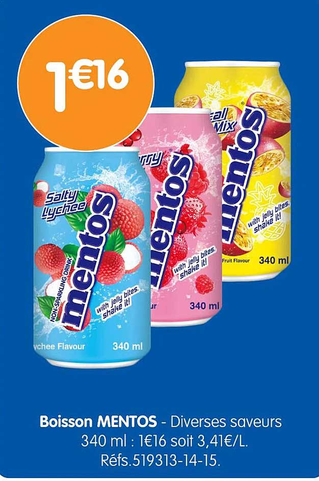 Boisson MENTOS - Diverses saveurs