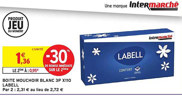 BOITE MOUCHOIR BLANC 3P X110 LABELL