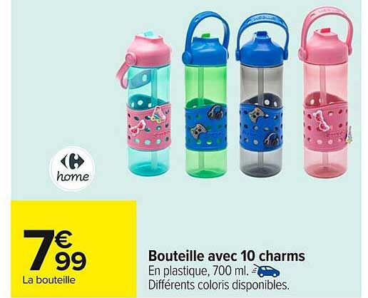 Bouteille avec 10 charms