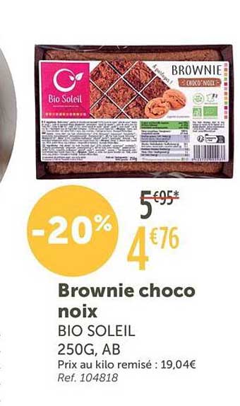 Brownie choco noix