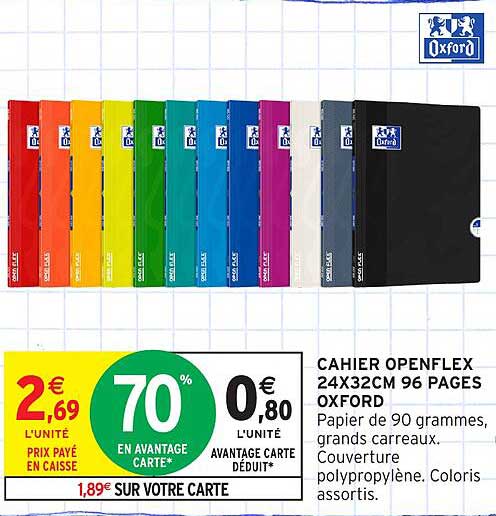Cahier Openflex 24x32cm 96 pages Oxford