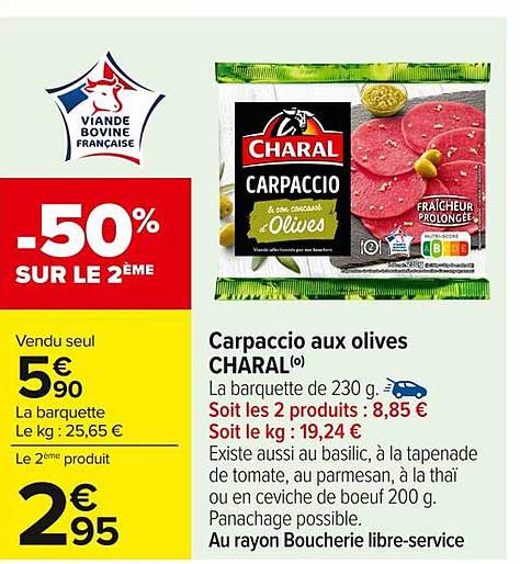 Carpaccio aux olives CHARAL