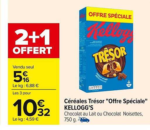 Céréales Trésor "Offre Spéciale" KELLOGG'S