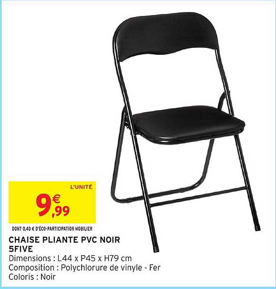CHAISE PLANTE PVC NOIR 5FIVE