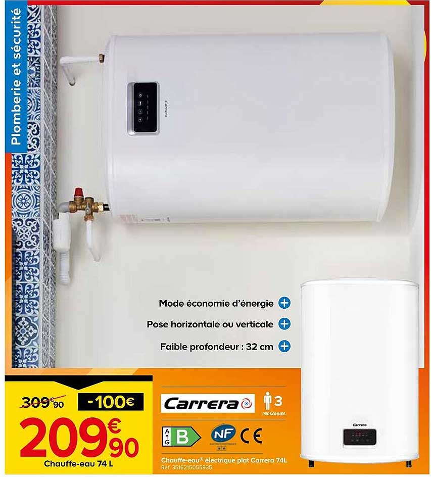 Chauffe-eau 74 L Carrera
