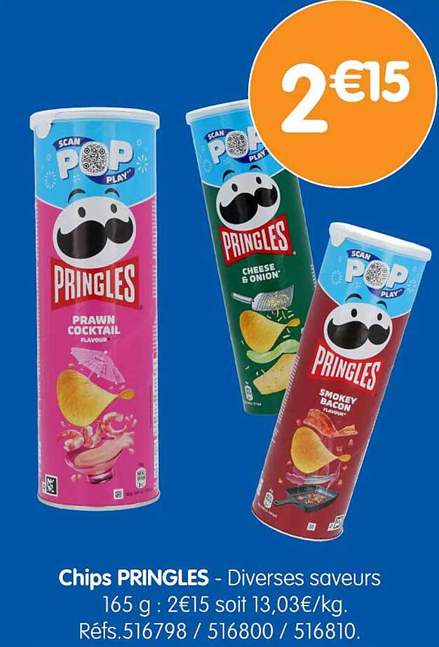 Chips PRINGLES - Diverses saveurs
