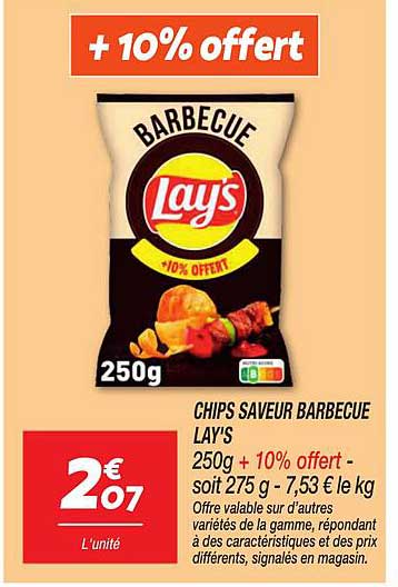 CHIPS SAVEUR BARBECUE LAY'S
