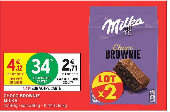 CHOCO BROWNIE MILKA 2x180g